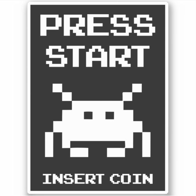 Press Start Insert Coin gamer design (Front)