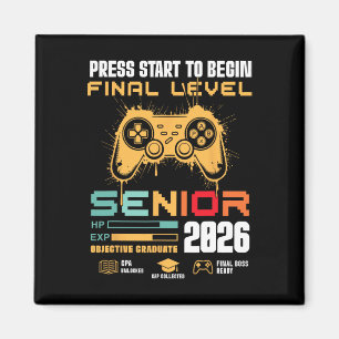 Press Start To Begin Final Level Senior 2026 Gamer Magnet