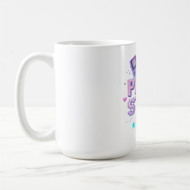Press Start Y2K Retro Gaming Arcade Chrome 90s Gam Coffee Mug (Left)
