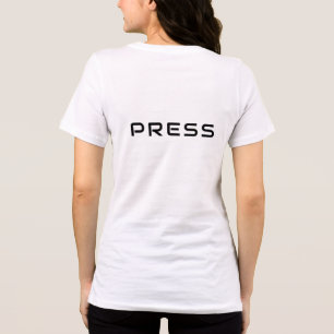 PRESS Text Tee on Soft White Tri-Blend Fabric