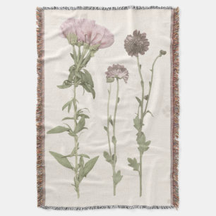Pressed Blooms - Pink Throw Blanket