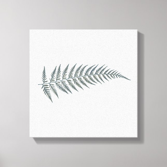 Pressed Botanical Fern Leaf Any Background Colour Canvas Print (Front)