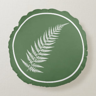 Pressed Botanical Fern Leaf - Mix and Match Colour Round Cushion
