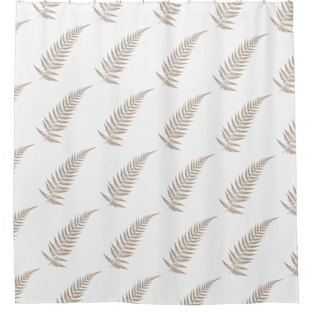 Pressed Botanical Fern Leaf - Mix and Match Colour Shower Curtain (Front)