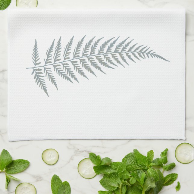 Pressed Botanical Fern Leaf - Mix and Match Colour Tea Towel (Folded)