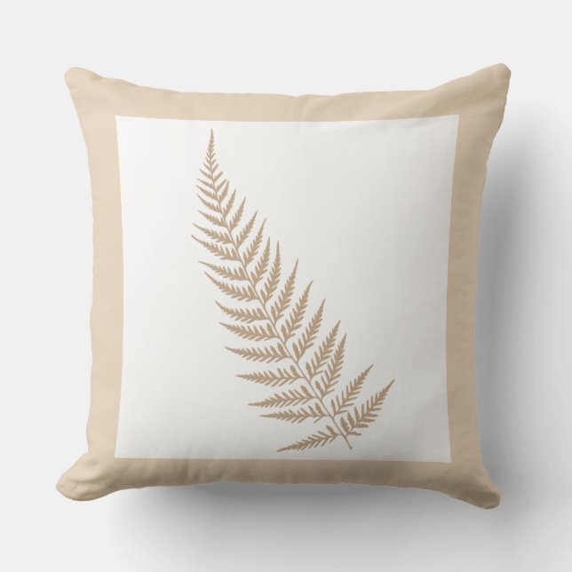 Pressed Botanical Fern Leaf - Mix & Match Beige Cushion (Front)