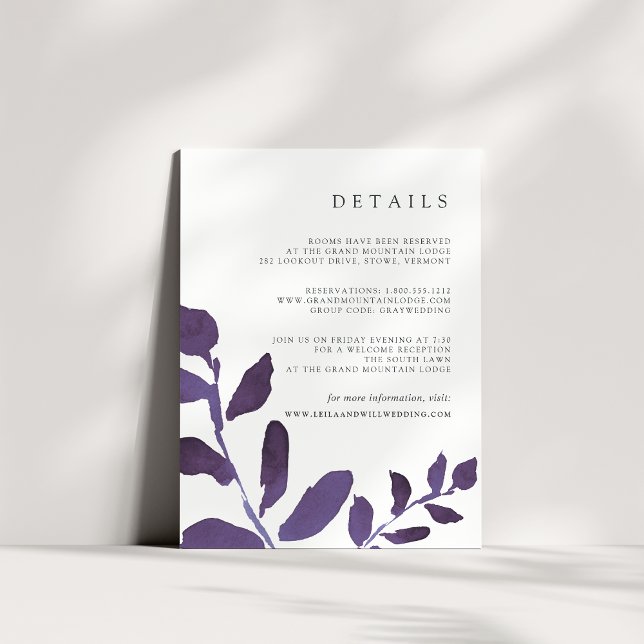 Pressed Botanical Guest Information Card (Creator Uploaded)