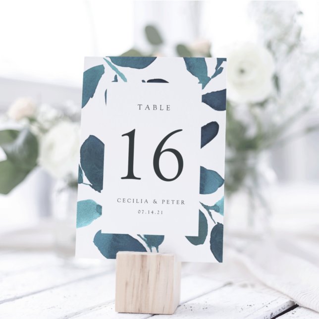 Pressed Botanical Personalised Table Number Card (Creator Uploaded)