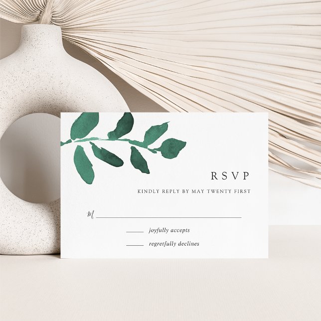 Pressed Botanical RSVP Card | Emerald (Creator Uploaded)