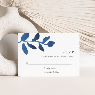 Pressed Botanical RSVP Card   Indigo