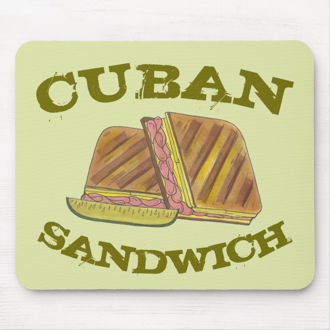 Pressed Cuban Sandwich Ham Cheese Salami PIckle Mouse Mat (Front)