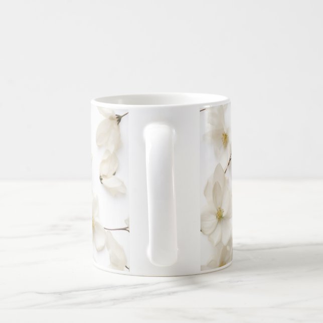 Pressed Dried Jasmine Blossom Coffee Mug (Handle)