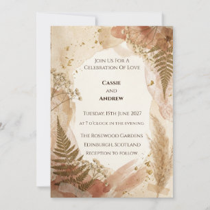 Pressed Fern Botanical Wedding Invitation