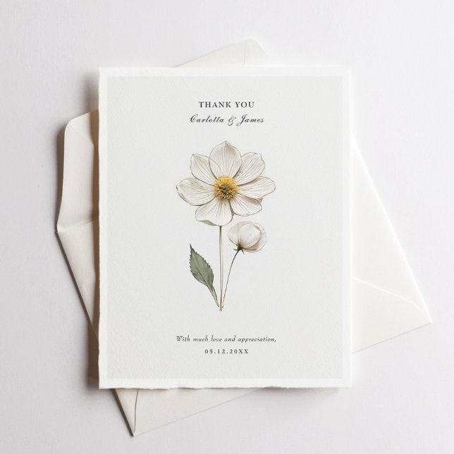 Pressed Flower I Stylish Wedding Thank You Card (Creator Uploaded)