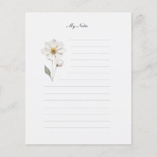 Pressed Flower Lined Stationery Note Paper