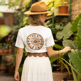 Pressed Flower Mandala l Autumn Botanical Floral T-Shirt