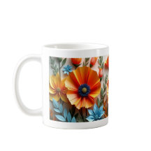 Pressed Flower Mug, Boho Wildflower Cottagecore 