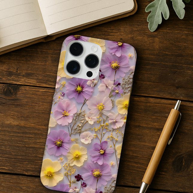 Pressed Flower Pattern Pastel Wildflower Design  Case-Mate iPhone Case (Creator Uploaded)