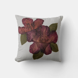 Pressed Flower Rhododendron  Cushion