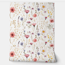 Pressed Flower Soft Watercolor Custom Wallpaper