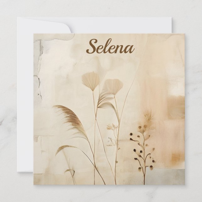 Pressed Flowers and Grass Card (Front)