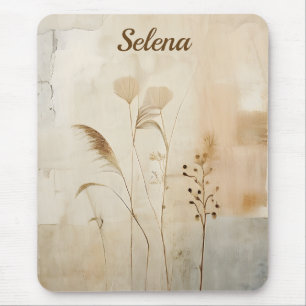 Pressed Flowers and Grass Mouse Mat