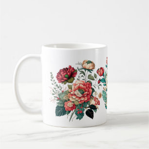 Pressed Flowers Mug, Boho Wildflowers Cottagecore  Coffee Mug