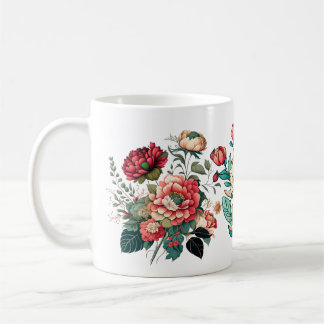 Pressed Flowers Mug, Boho Wildflowers Cottagecore  Coffee Mug