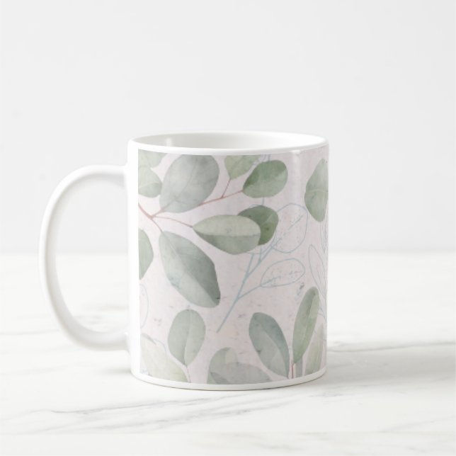 Pressed Flowers Mug, Spring Floral Nature Coffee Mug (Left)