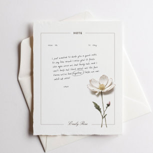 Pressed Flowers Personalised Stylish Note Card