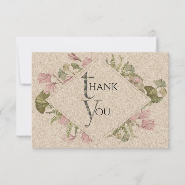 Pressed Flowers Thank You Card (Front)