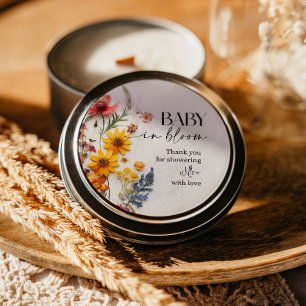 Pressed Flowers Wildflower Boho Baby Shower Classic Round Sticker