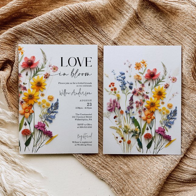 Pressed Flowers Wildflower Boho Bridal Shower Invitation (Creator Uploaded)