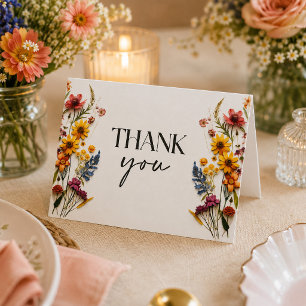 Pressed Flowers Wildflower Bridal Shower Thank You Card