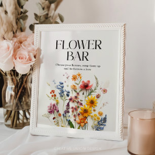 Pressed Flowers Wildflower Flower Bar Sign