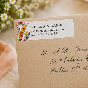 Pressed Flowers Wildflower Return Address Labels