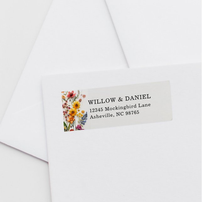 Pressed Flowers Wildflower Return Address Labels (Creator Uploaded)