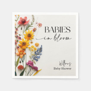 Pressed Flowers Wildflower Twins Shower Napkins