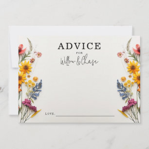 Pressed Flowers Wildflower Wedding Advice Cards