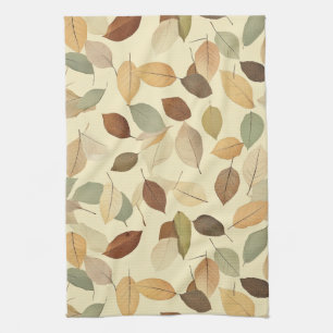Pressed Leaf Harmony – Vintage Botanical (10) Tea Towel