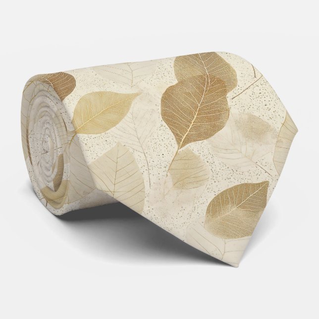 Pressed Leaf Harmony – Vintage Botanical (5) Tie (Rolled)