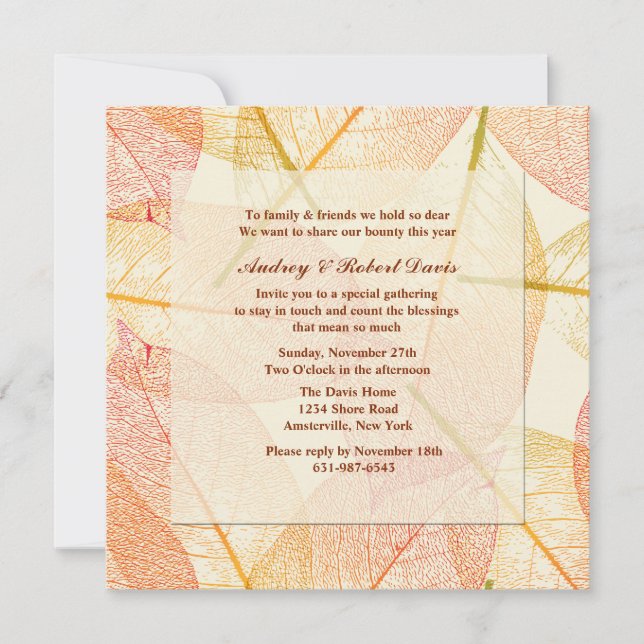 Pressed Leaves Invitation (Front)