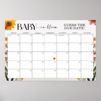 Pressed Wildflower Baby Shower Guess the Due Date 