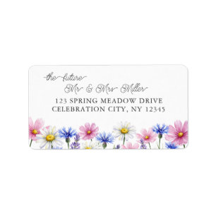Pressed Wildflower Botanical RSVP Envelope Address Label