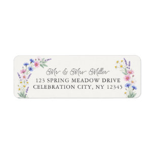 Pressed Wildflower Floral Wedding Return Address