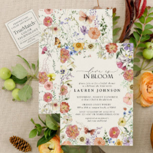 Pressed Wildflower Love In Bloom Bridal Shower Invitation