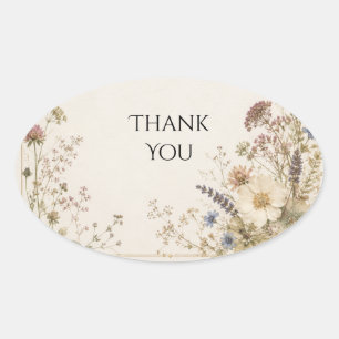 Pressed Wildflower Meadow Wedding Sticker