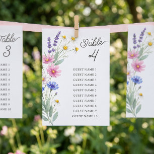 Pressed Wildflower Table Seating Chart Card