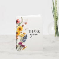 Pressed Wildflowers Baby Shower Thank You Card