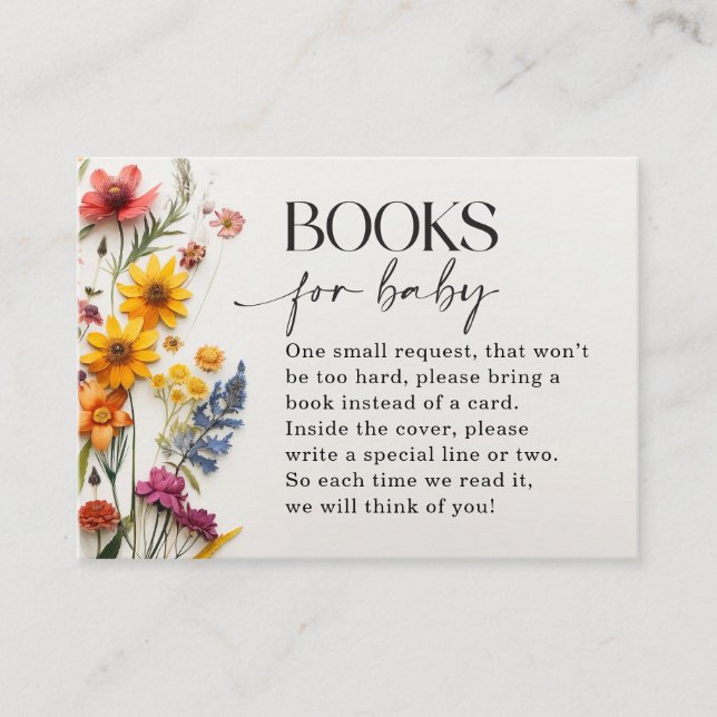 Pressed Wildflowers Books for Baby Cards (Front)